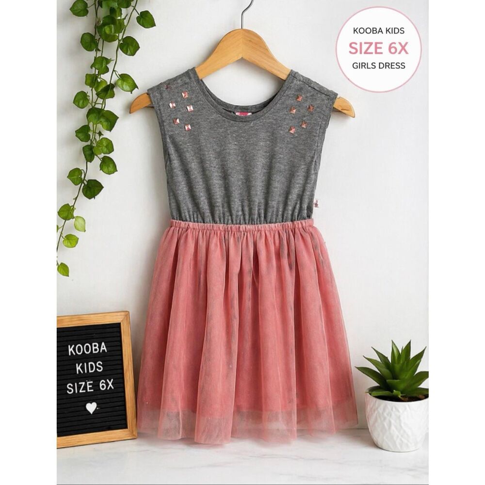 Kooba Kids Girls Dress Size 6X Pink and Gray